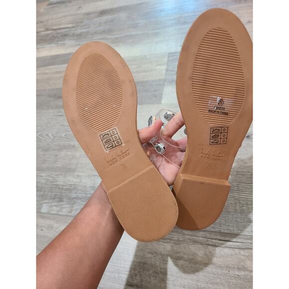 Nicole Miller New York size 7.5 womens rhinestone studded sandals - Picture 6 of 7